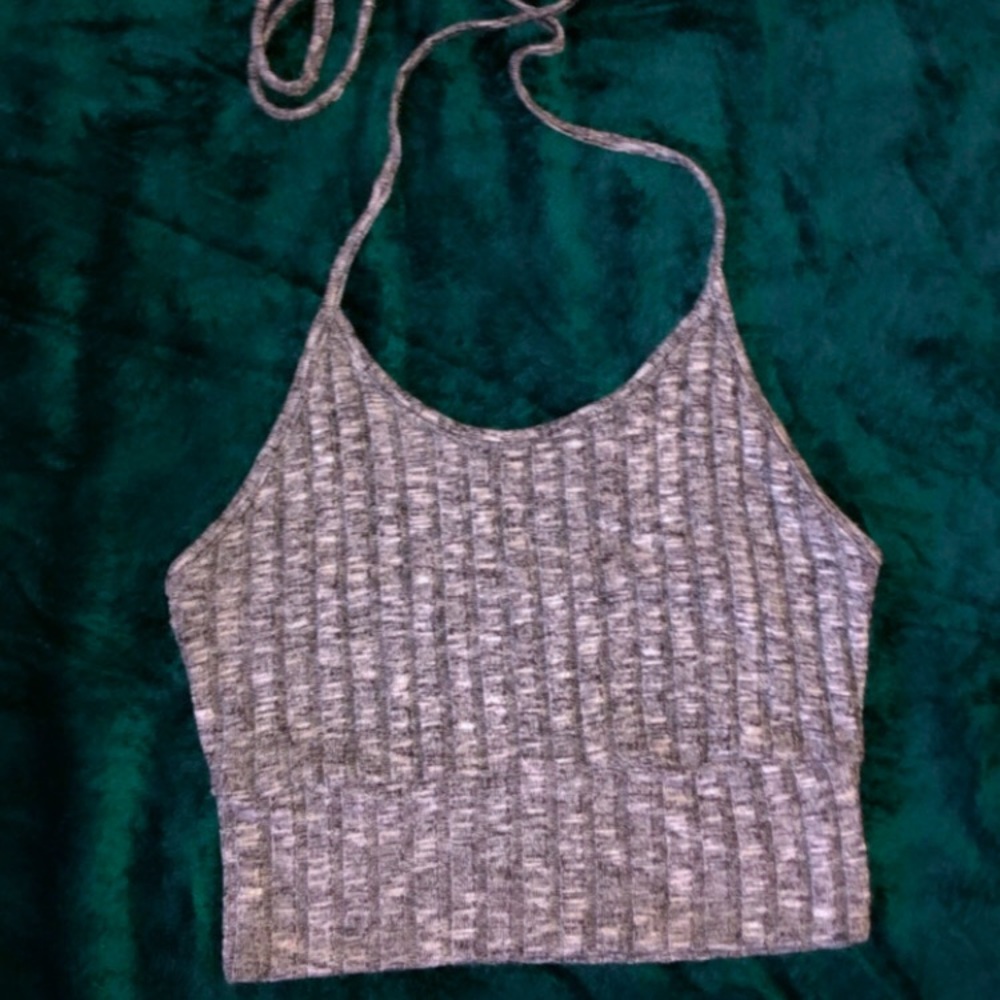 Gray halter top